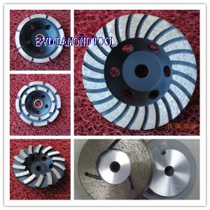 thumbnail image 2 of 4-Inch Spiral Diamond Turbo Cup Grinding Wheel – 8 Segments, 5/8-11 Arbor, For Concrete 2 of 4